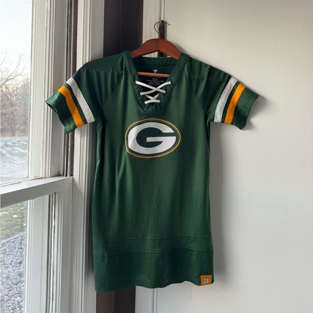 Greenbay packers Green Lace-Up Jersey